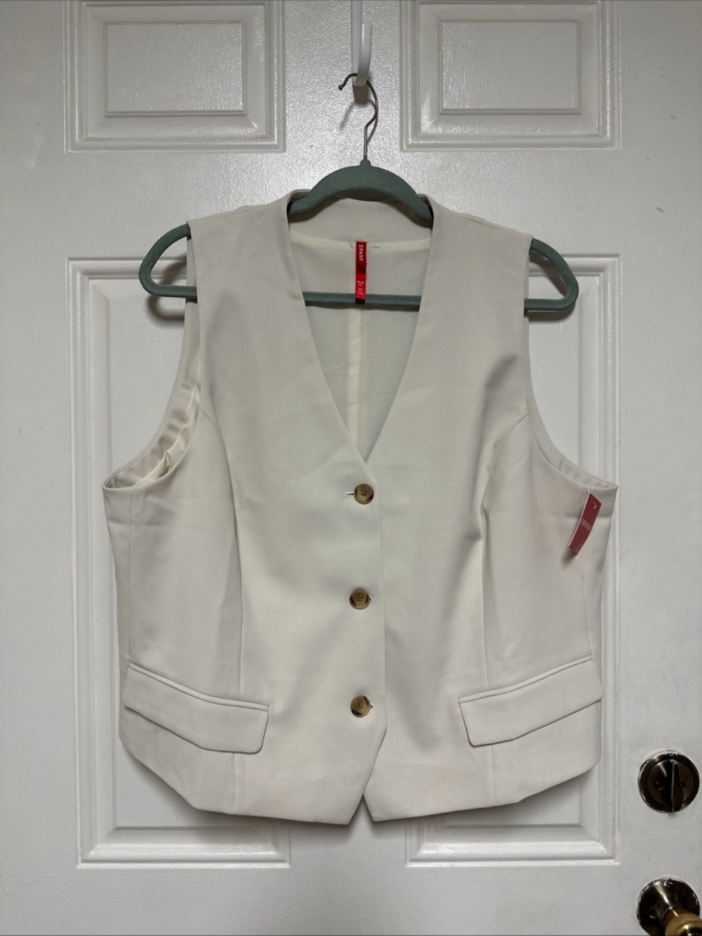 NWT SPANX Women's Opacity Crepe Vest Size 1X Color Parchment